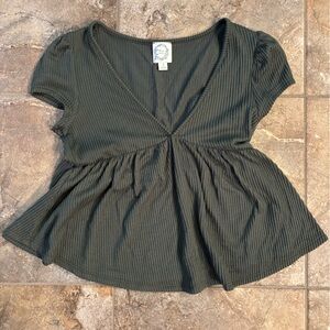 Blue Rain Deep Green Blouse